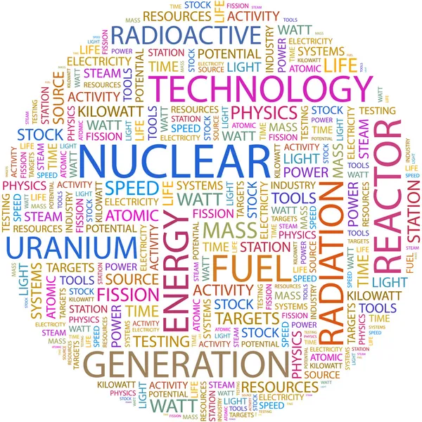 NUCLEAR. Word collage — Stock Vector
