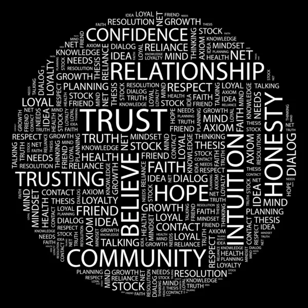 La confiance. Collage Word — Image vectorielle