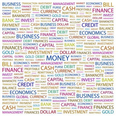 MONEY. Word collage on white background clipart