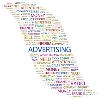 ADVERTISING. Word collage on white background clipart