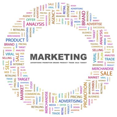 MARKETING. Word collage on white background clipart