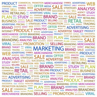 MARKETING. Word collage on white background clipart