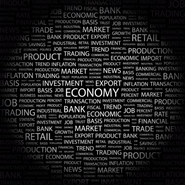 ECONOMY. Word collage on black background clipart