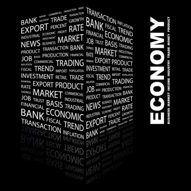 ECONOMY. Word collage on black background clipart