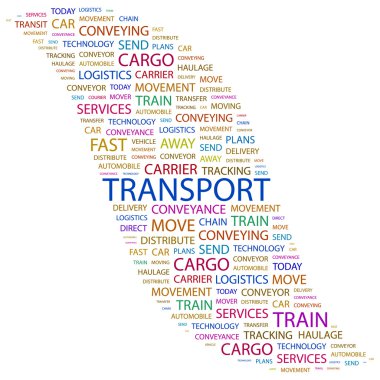 TRANSPORT. Word collage on white background clipart
