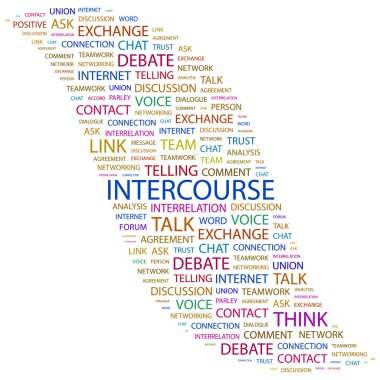 INTERCOURSE. Word collage on white background clipart