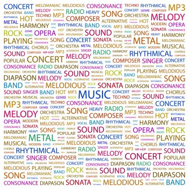 MUSIC. Word collage on white background clipart