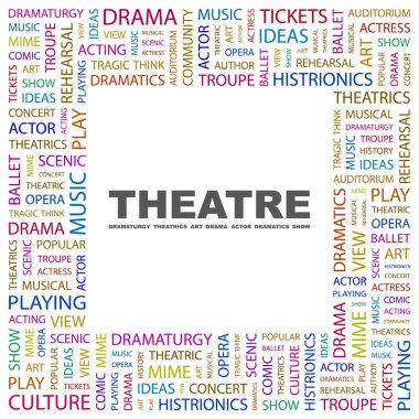 THEATRE. Word collage on white background clipart