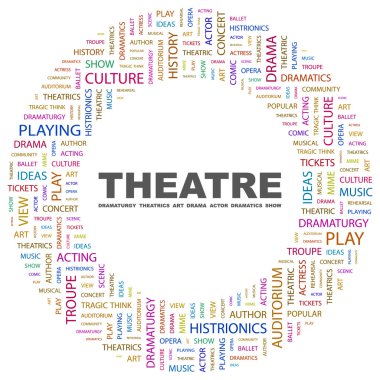 THEATRE. Word collage on white background clipart