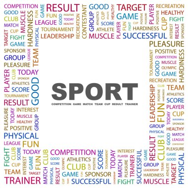 SPORT. Word collage on white background clipart