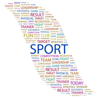 SPORT. Word collage on white background clipart