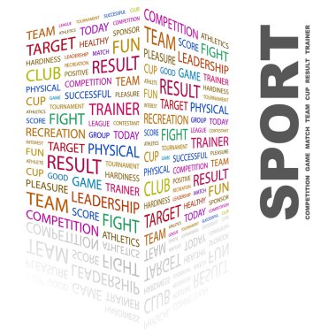 SPORT. Word collage on white background clipart