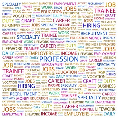 PROFESSION. Word collage on white background clipart