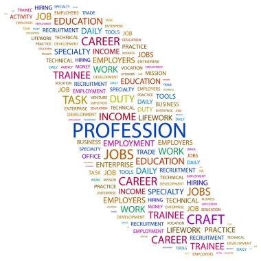 PROFESSION. Word collage on white background clipart