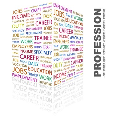 PROFESSION. Word collage on white background clipart