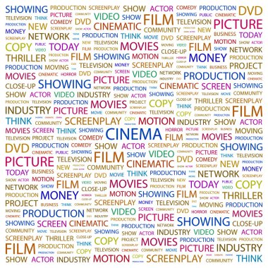 CINEMA. Word collage on white background clipart