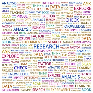 RESEARCH. Word collage on white background clipart