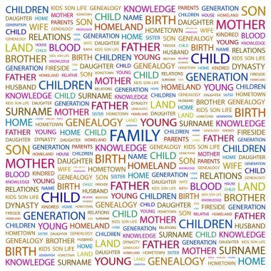 Family. Word collage on white background clipart