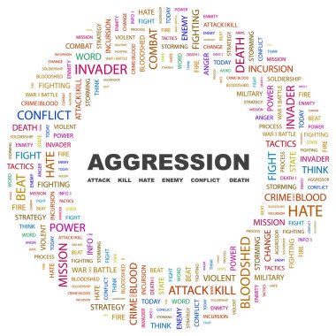 AGGRESSION. Word collage on white background clipart