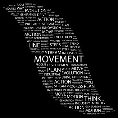 MOVEMENT. Word collage clipart