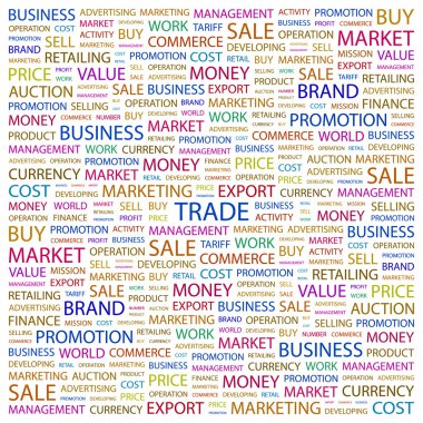 TRADE. Word collage on white background clipart