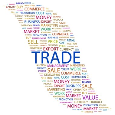 TRADE. Word collage on white background clipart