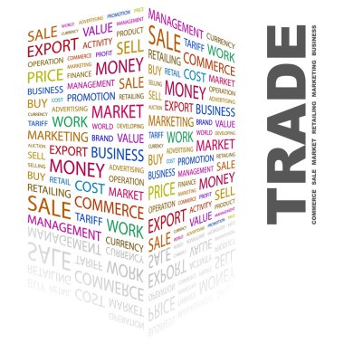 TRADE. Word collage on white background clipart