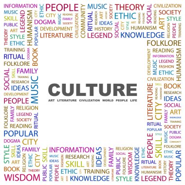 CULTURE. Word collage on white background clipart