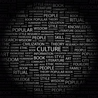 CULTURE. Word collage on black background clipart