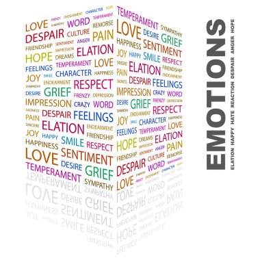 EMOTIONS. Word collage on white background clipart