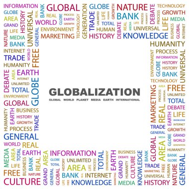 Globalization. Word collage on white background clipart