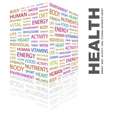 HEALTH. Word collage on white background clipart
