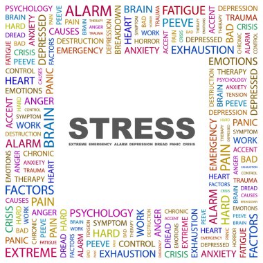 STRESS. Word collage on white background. clipart