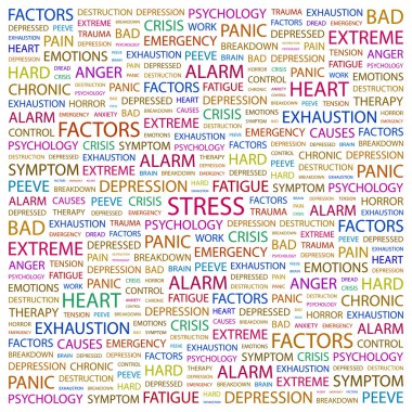 STRESS. Word collage on white background. clipart