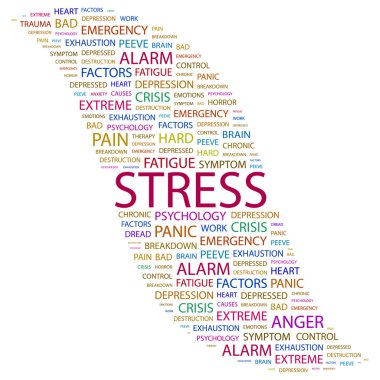 STRESS. Word collage on white background. clipart