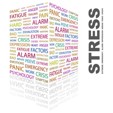 STRESS. Word collage on white background. clipart