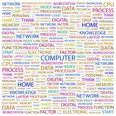 COMPUTER. Word collage on white background clipart