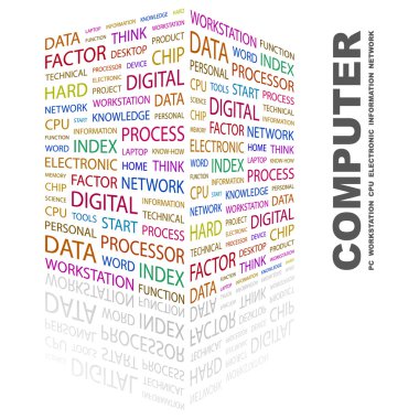 COMPUTER. Word collage on white background clipart