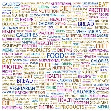 FOOD. Word collage on white background clipart