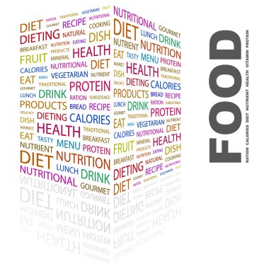 FOOD. Word collage on white background clipart