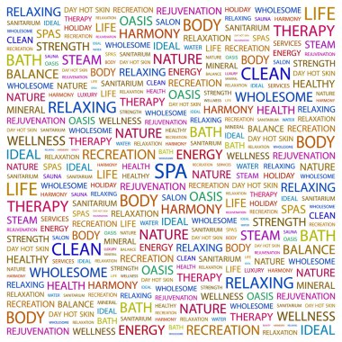 SPA. Word collage on white background clipart