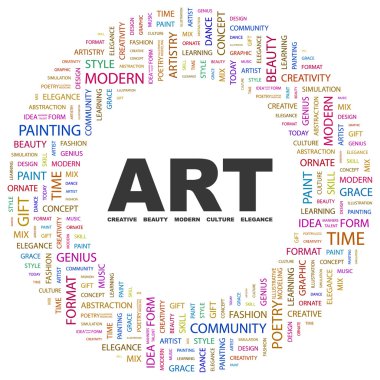 ART. Word collage on white background clipart