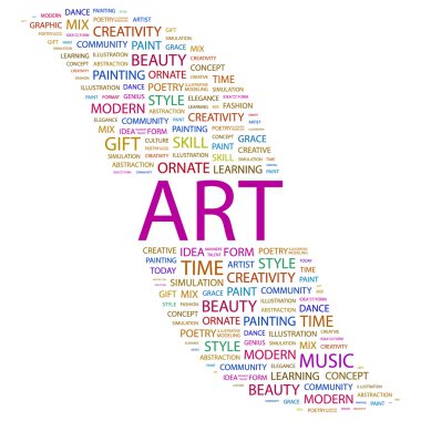 ART. Word collage on white background clipart