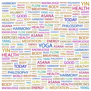 YOGA. Word collage on white background clipart