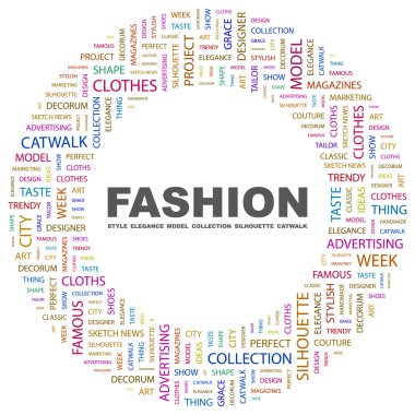 FASHION. Word collage on white background clipart