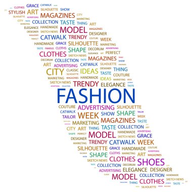 FASHION. Word collage on white background clipart