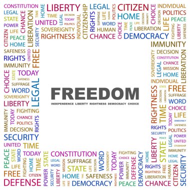 FREEDOM. Word collage on white background clipart