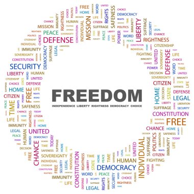 FREEDOM. Word collage on white background clipart