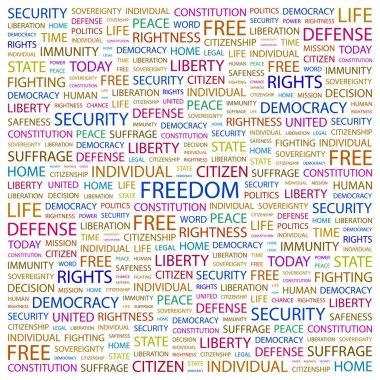 FREEDOM. Word collage on white background clipart