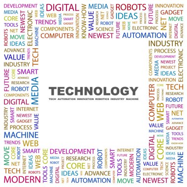 TECHNOLOGY. Word collage on white background clipart